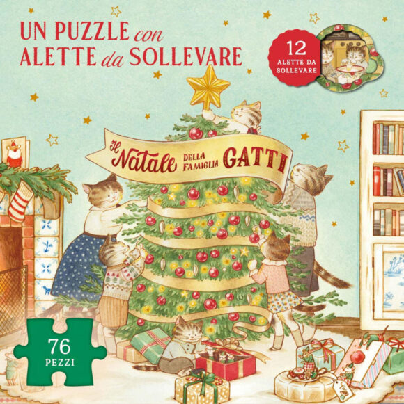 natale della famiglia gatti. ediz. a colori. con puzzle con alette da sollevare (il)
