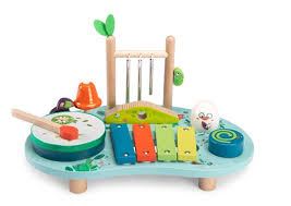 Table multi-activités musicales Dans la Jungle - Pianola musicale multi-attività in legno Dans la Jungle