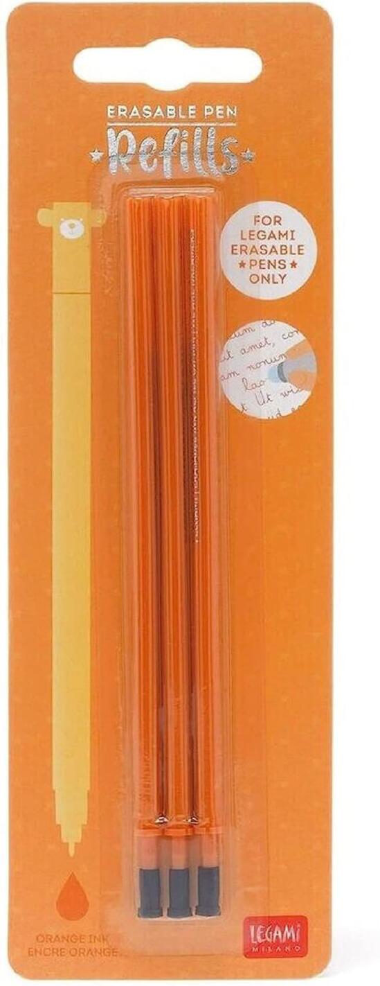 3 PCS  ERASABLE PEN REFILLS - ERASABLE PEN REFILLS - ORANGE